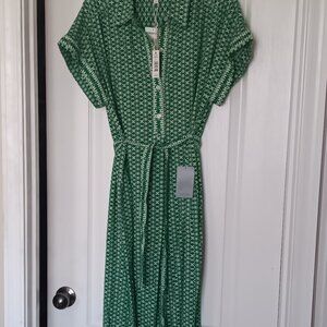 Max Studio Emerald Geometric Midi Dress